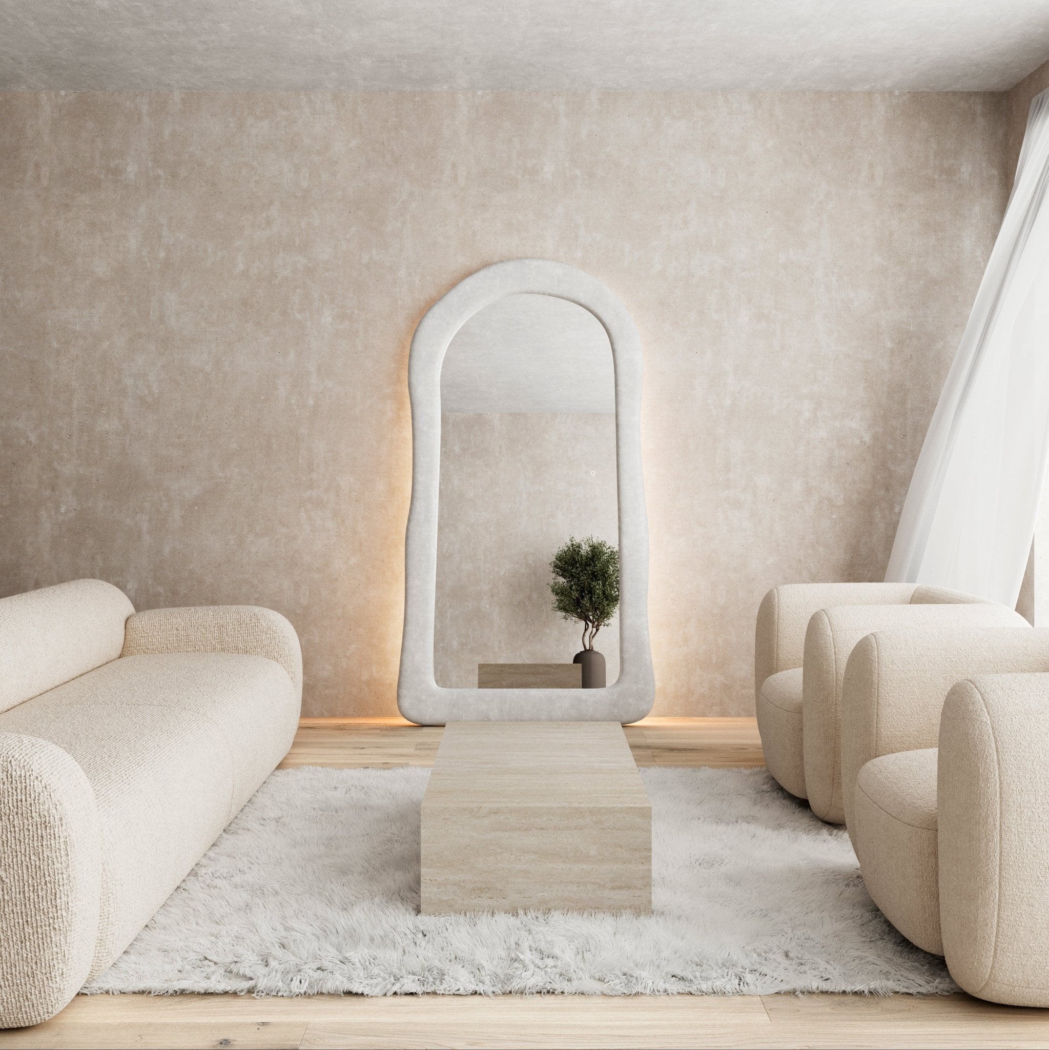Amara | White Arch Mirror - Mirrors by Reflect