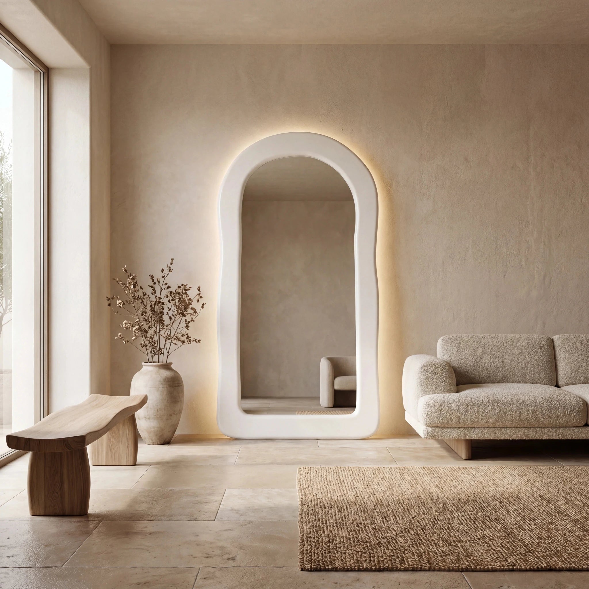 Amara | White Arch Mirror - Mirrors by Reflect