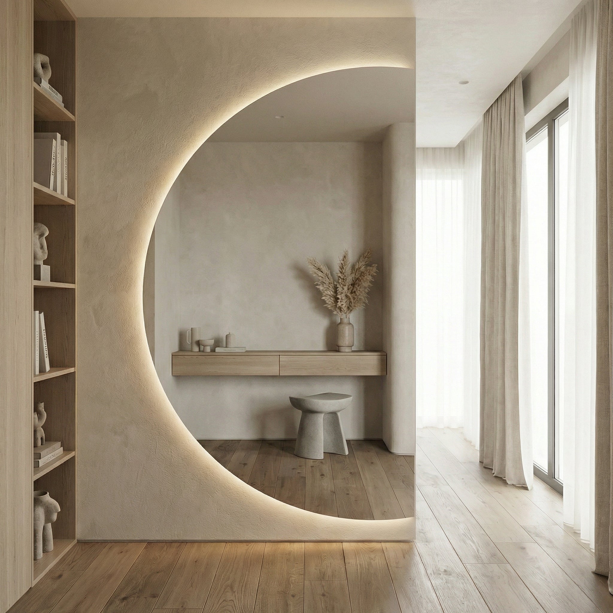 Celina | LED Half Moon Mirror - Mirrors by Reflect