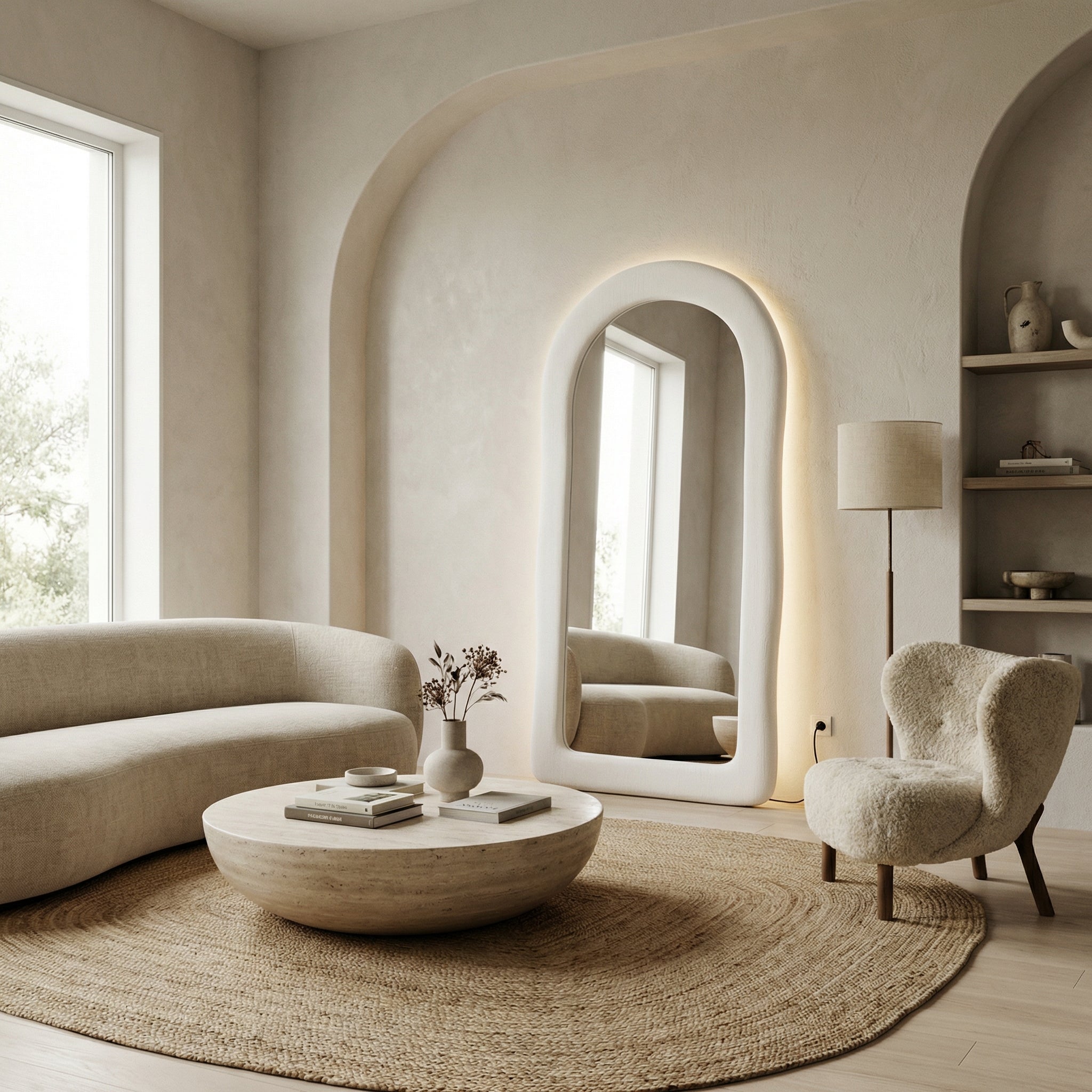 Amara | White Arch Mirror - Mirrors by Reflect