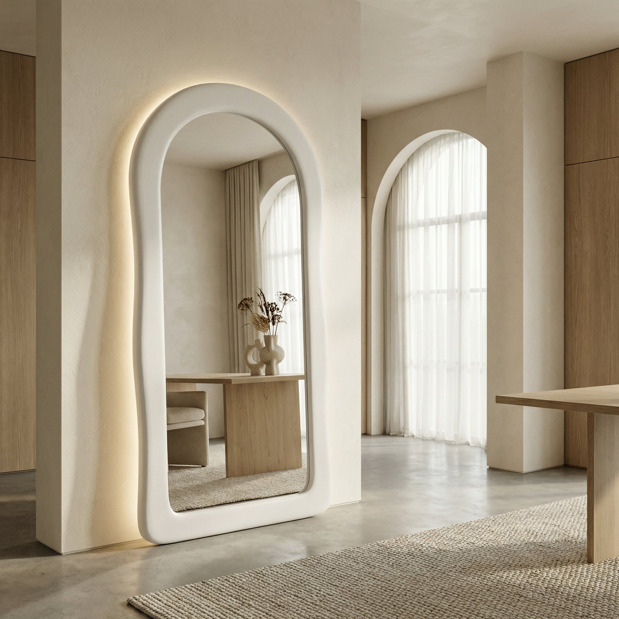 Amara | White Arch Mirror - Mirrors by Reflect