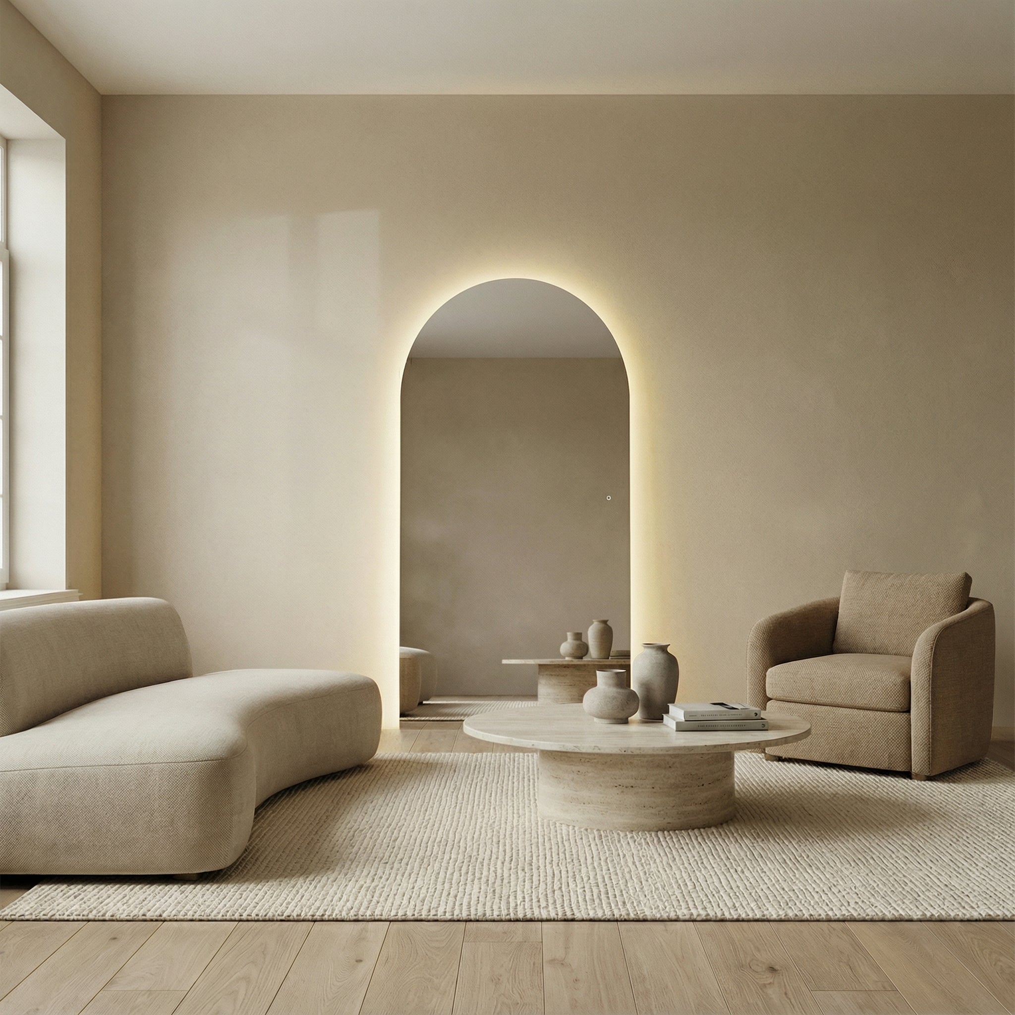 Arlo Mini | LED Arch Mirror - Mirrors by Reflect