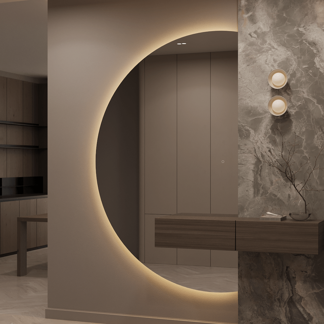 Celina | LED Half Moon Mirror - Mirrors by Reflect