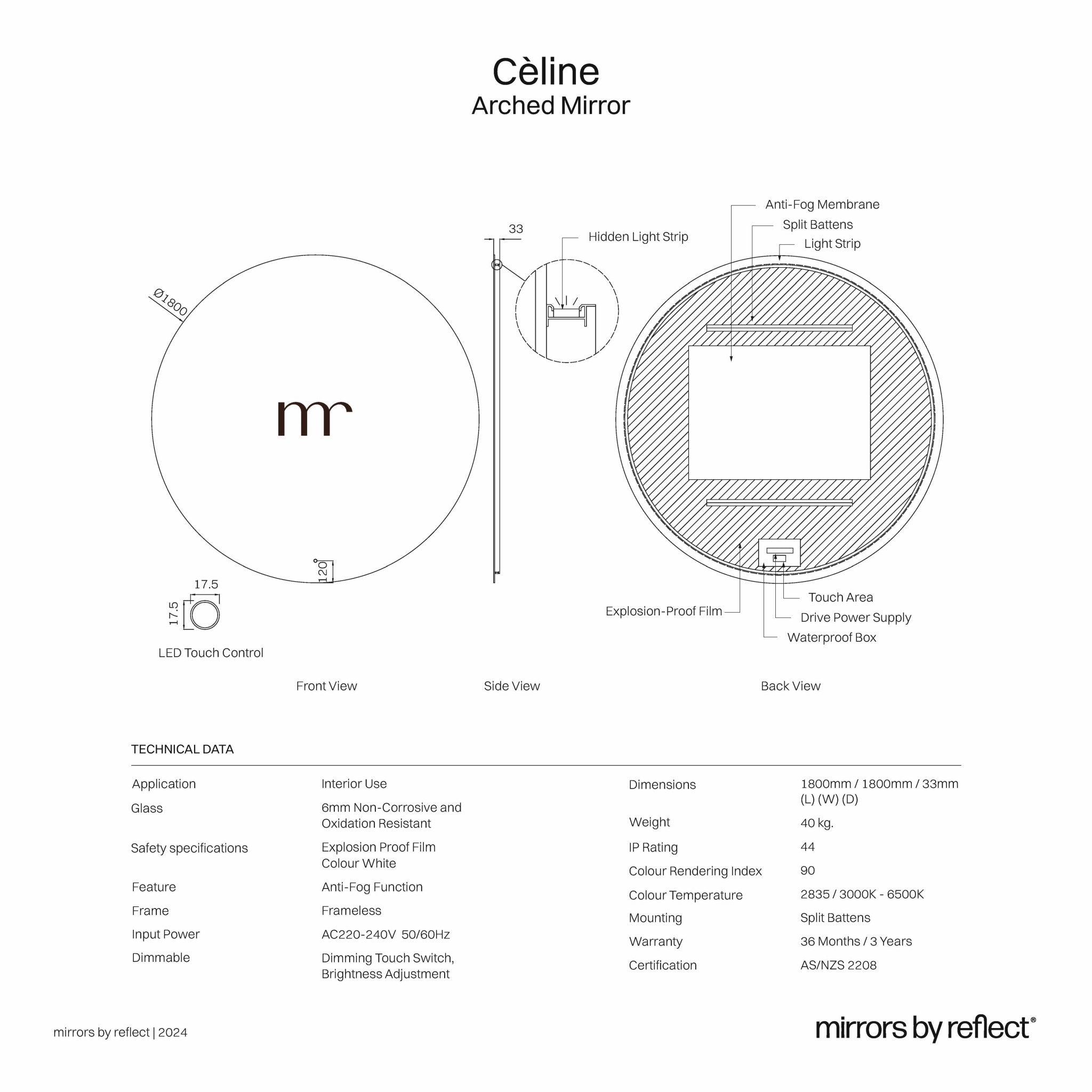 Céline | Large Round Mirror - Mirrors by Reflect
