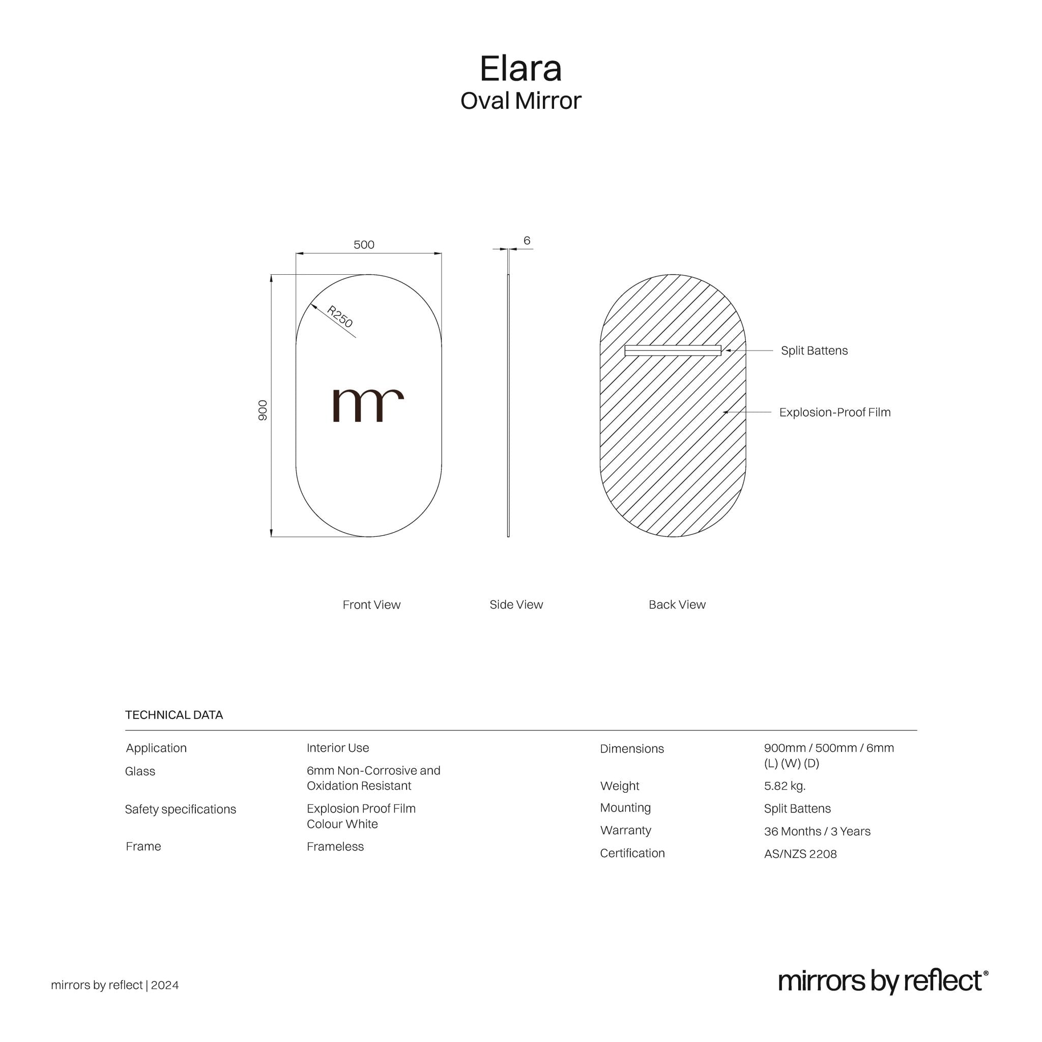 Elara | Oval Mirror - Mirrors by Reflect