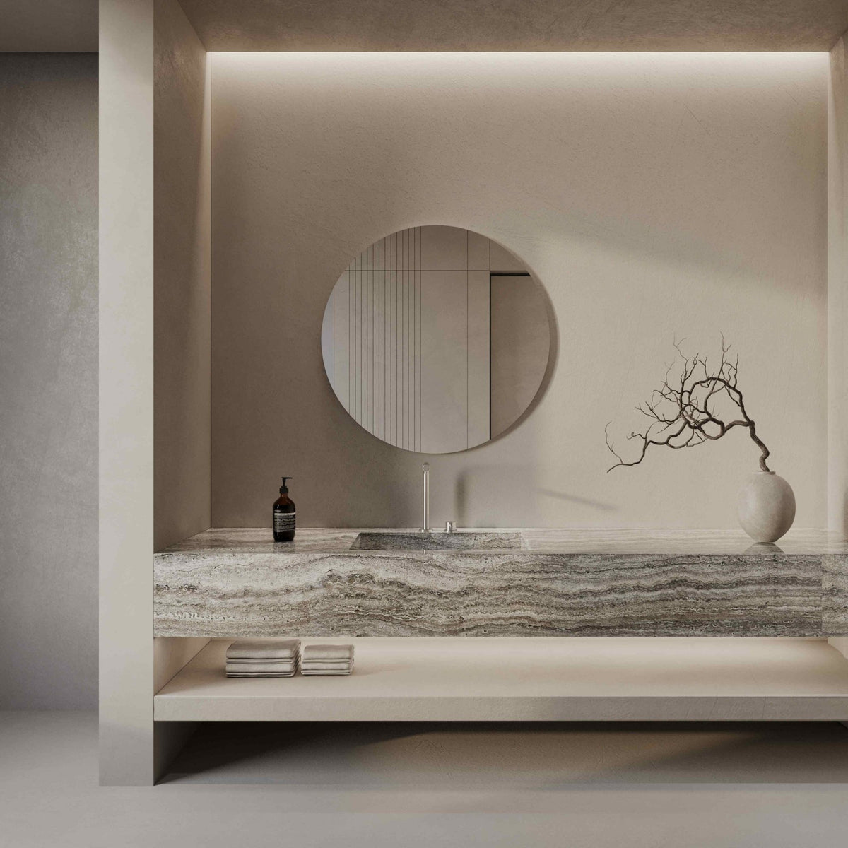 Lunara Round Bathroom Mirror | 900 x 900 - Mirrors by Reflect