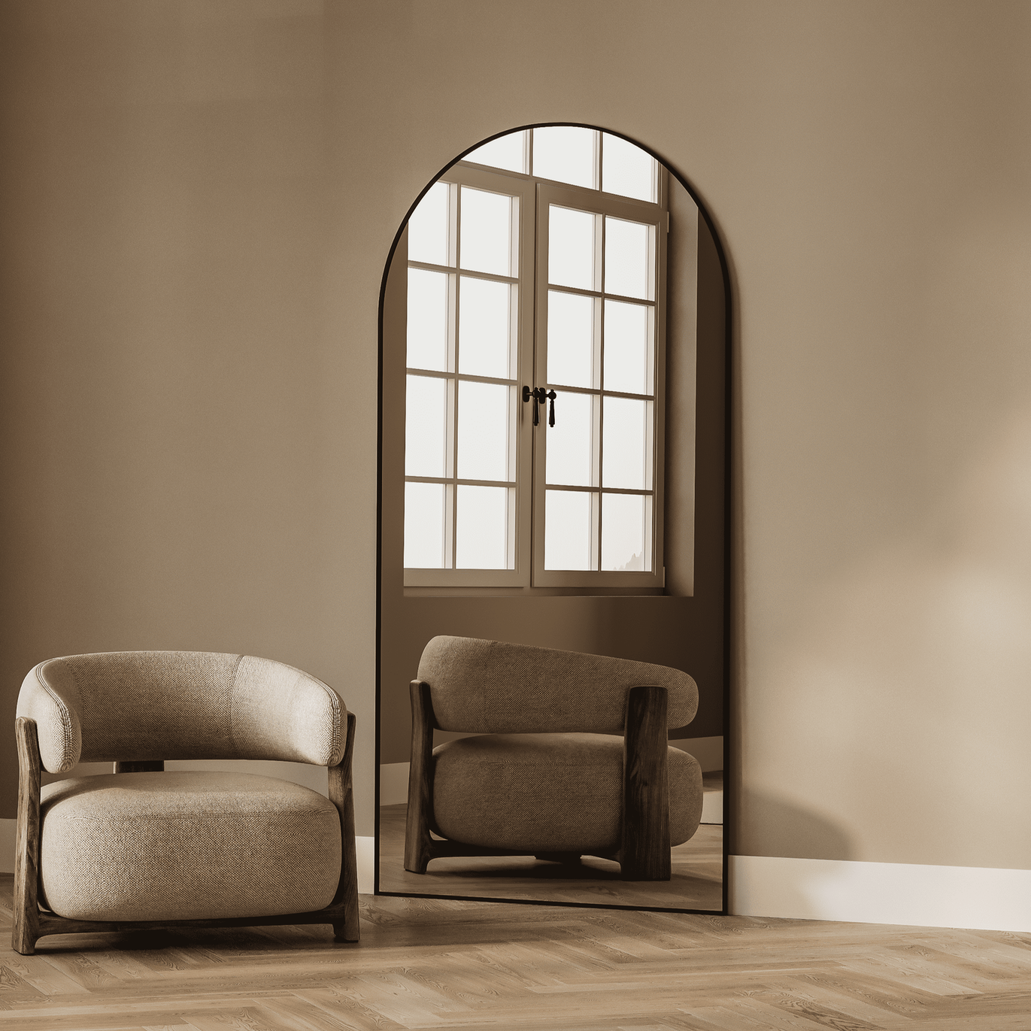 Noir | Black Arch Mirror - Mirrors by Reflect