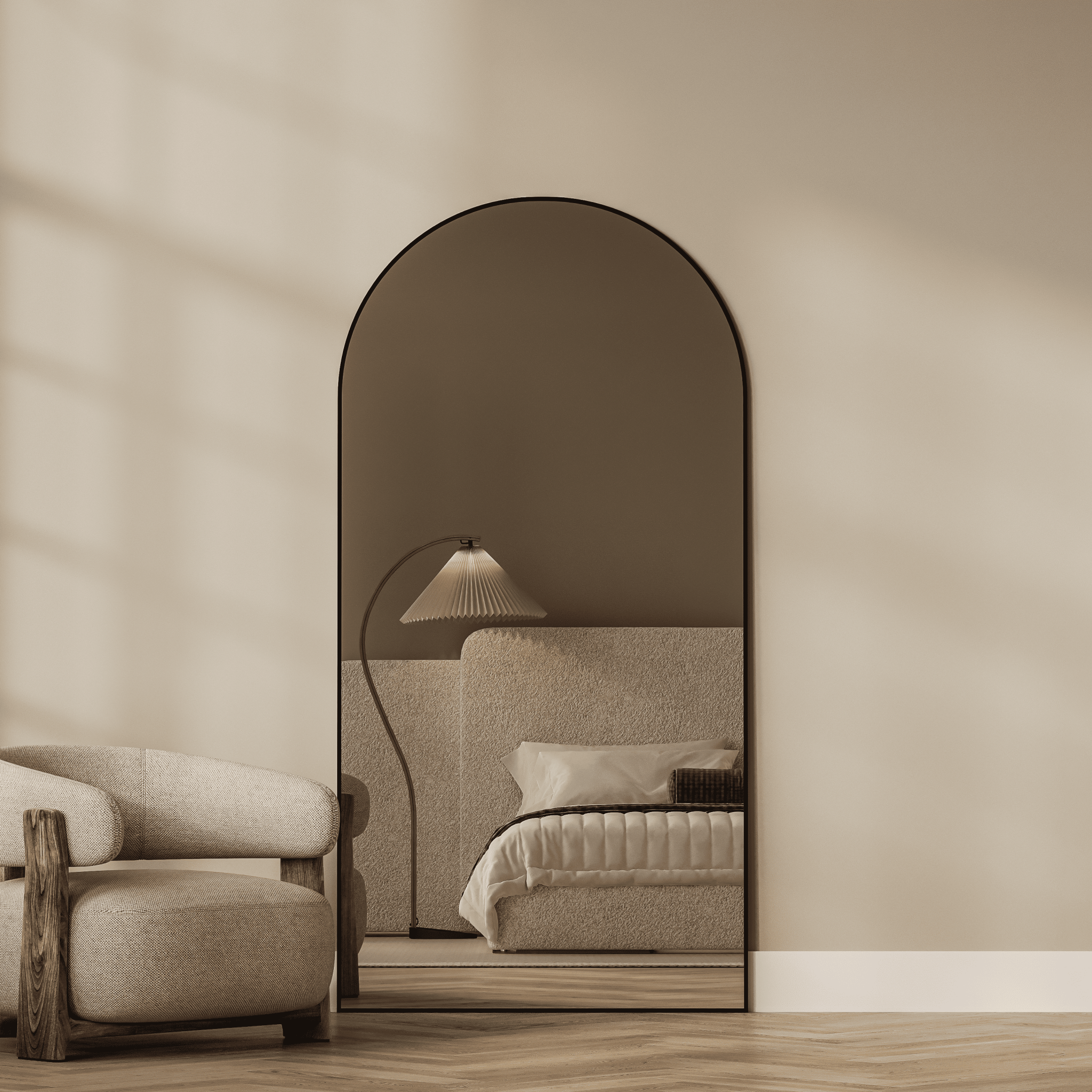 Noir | Black Arch Mirror - Mirrors by Reflect