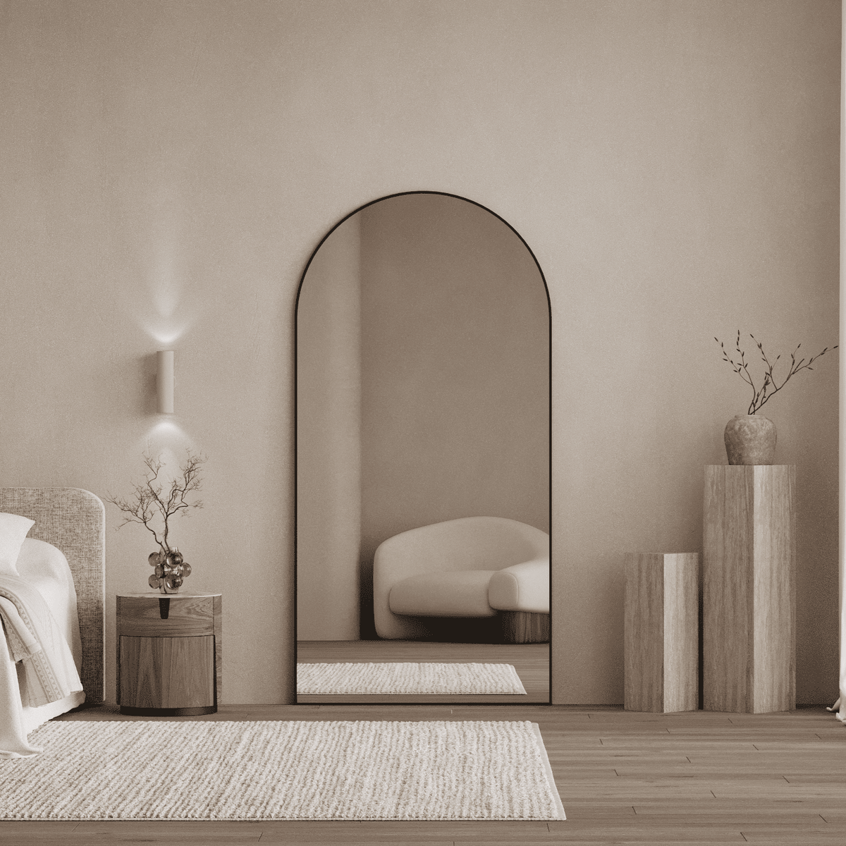 Noir | Black Arch Mirror - Mirrors by Reflect