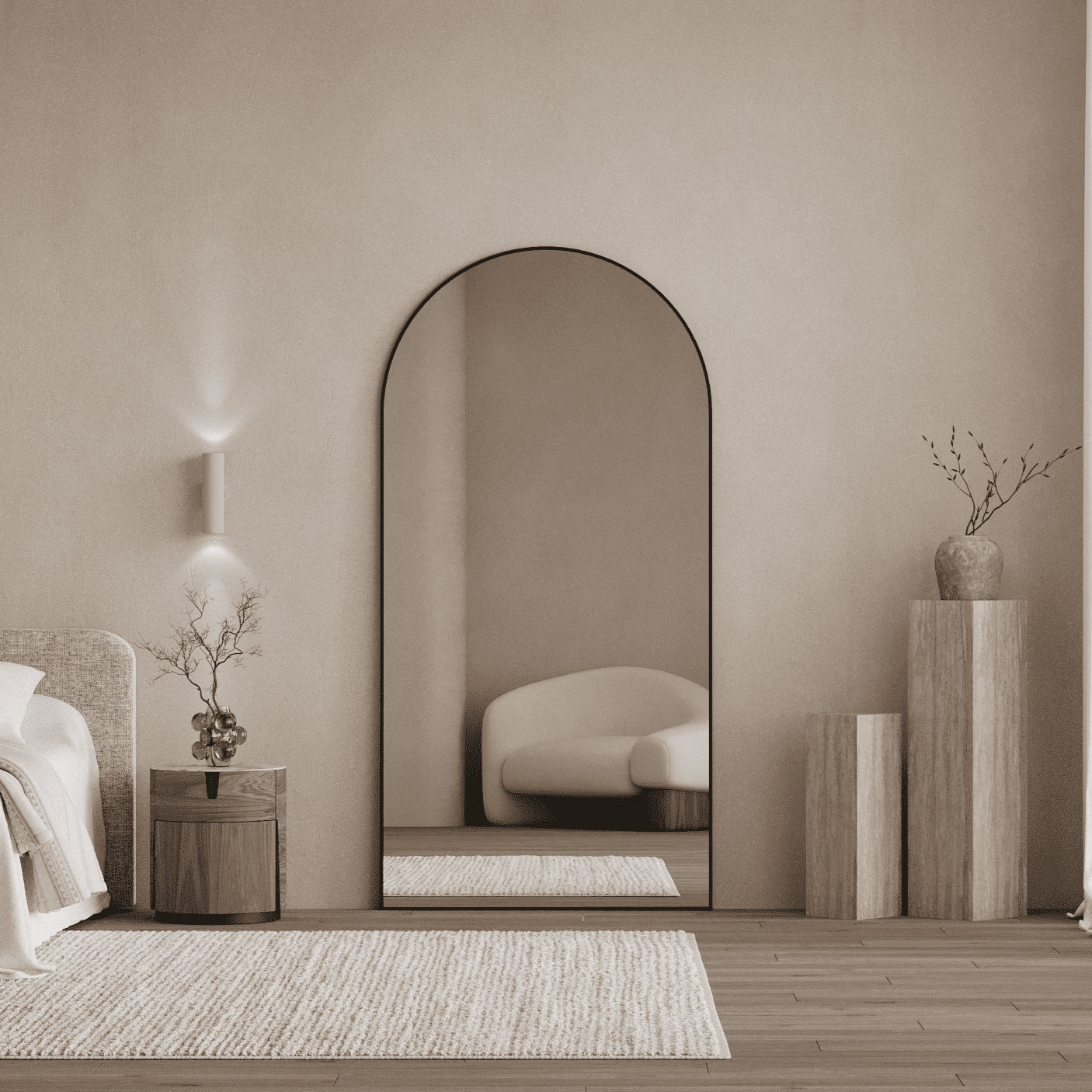 Noir | Black Arch Mirror - Mirrors by Reflect